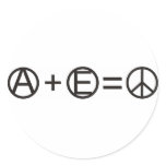 Anarchy + Equality = Peace Round Stickers
