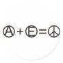 Anarchy + Equality = Peace Round Stickers