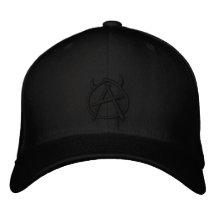 Anarchy Logo Black on Black Embroidered Baseball Caps