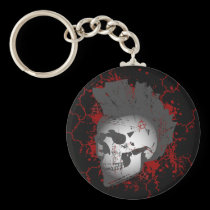 Anarchy Mohawk Skull Keychain keychains