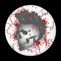 Anarchy Mohawk Skull Magnets magnets