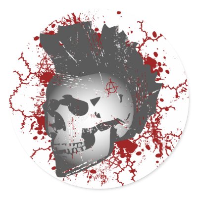 Anarchy Mohawk Skull Stickers by RockHouseCo