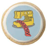 Anarchy Sewing Machine Round Premium Shortbread Cookie