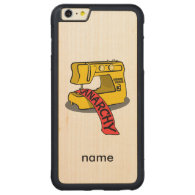 Anarchy Sewing Machine Carved® Maple iPhone 6 Plus Bumper