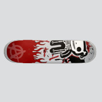 anarchy skateboard skeleton blood fire teddy skateboards