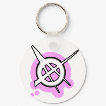 ANARCHY symbol pink keychains