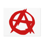 Anarchy Symbol Red A and Circle Without Ruler Post Cards