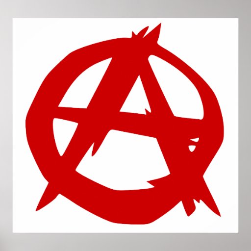 Anarchy Symbol Red A and Circle Without Ruler Poster Zazzle