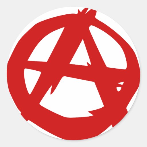 Anarchy Symbol Red A and Circle Without Ruler Round Sticker Zazzle