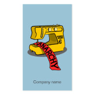 Anarchy Yellow Sewing Machine Business Card Template