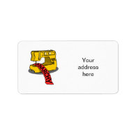 Anarchy Yellow Sewing Machine Personalized Address Label