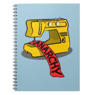 Anarchy Yellow Sewing Machine Spiral Notebooks