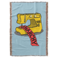 Anarchy Yellow Sewing Machine Throw