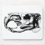 Anatomical Beaver Skull Black & White Mouse Pad