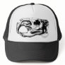Anatomical Beaver Skull Black & White Trucker Hat