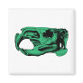 Anatomical Beaver Skull Green Fridge Magnet