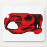 Anatomical Beaver Skull Red Mouse Pads