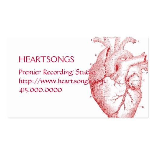 Anatomical Heart Profile or Business Card (back side)