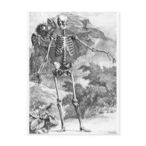 Anatomy of Death vintage woodcut postcard