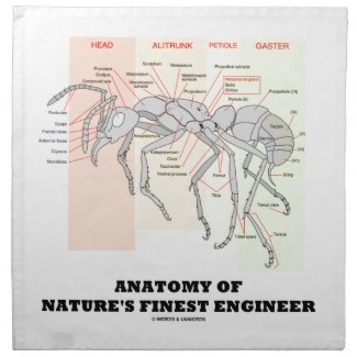 Anatomy Of Nature's Finest Engineer (Worker Ant) Cloth Napkin