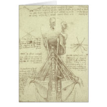 Anatomy Sketch of Spinal Column Leonardo da Vinci Greeting Card