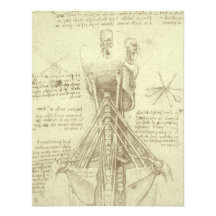 Anatomy Sketch of Spinal Column Leonardo da Vinci Personalized Invitations
