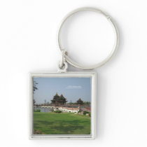 Anchient asian architecture keychain