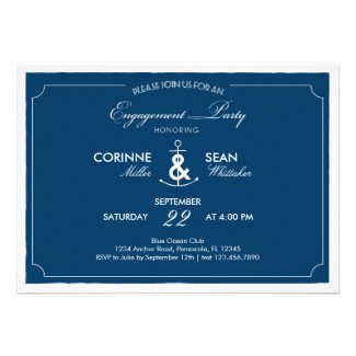 Anchor and Ampersand Engagement Party Invitation