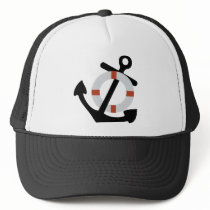 anchor and lifesaver trucker hat