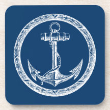 Anchor and Wreath Drink Coasters
