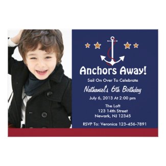 Anchor Away Birthday Invitation
