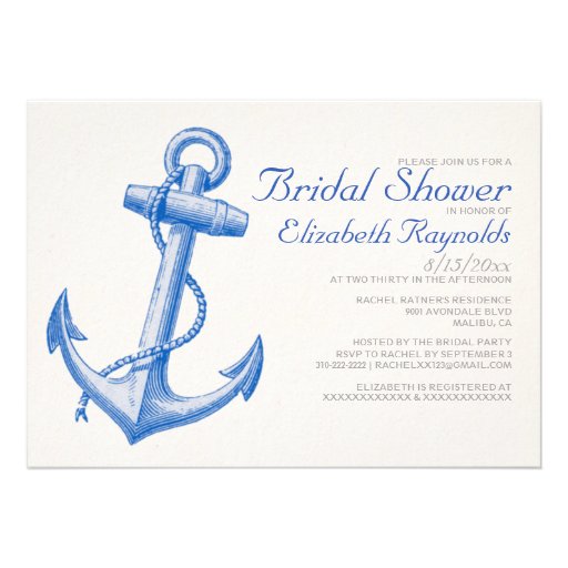Anchor Bridal Shower Invitations