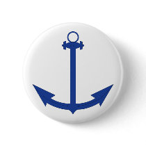 Anchor - Bright Blue - Button