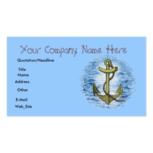 Anchor,business card (front side)