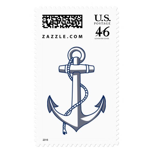 Anchor Drawing Postage Stamp