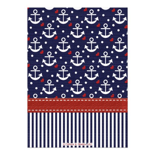 Anchor Nautical Baby Shower Invitations