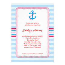 Anchor Nautical Bridal Shower Invitation