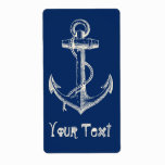 Anchor Nautical Custom Label Gift Navy Blue White labels