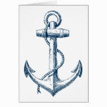 Anchor Nautical Greeting Card Gift Navy Blue White cards
