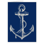 Anchor Nautical Greeting Card Gift Navy Blue White