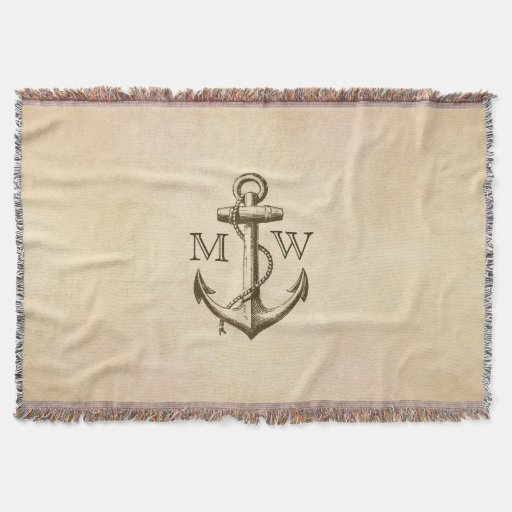 Anchor, Nautical Monogram Throw