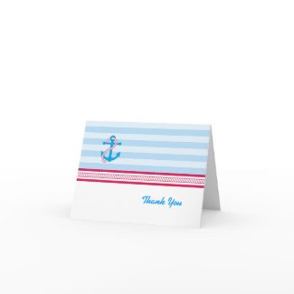 Anchor Nautical Thank You Card card