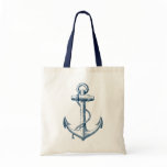 Anchor Nautical Tote Bag Gift Navy Blue White