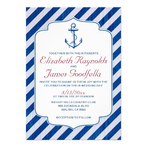 Anchor Nautical Wedding Invitations