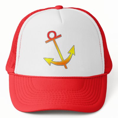 Anchor--orange and yellow mesh hat by mainstay