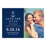 Anchor Photo Wedding Save the Date {navy blue} Card