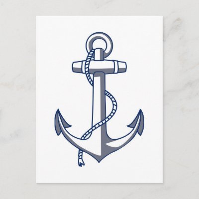 Anchor Save The Date Nautical Ocean Theme Wedding Postcards by White Wedding