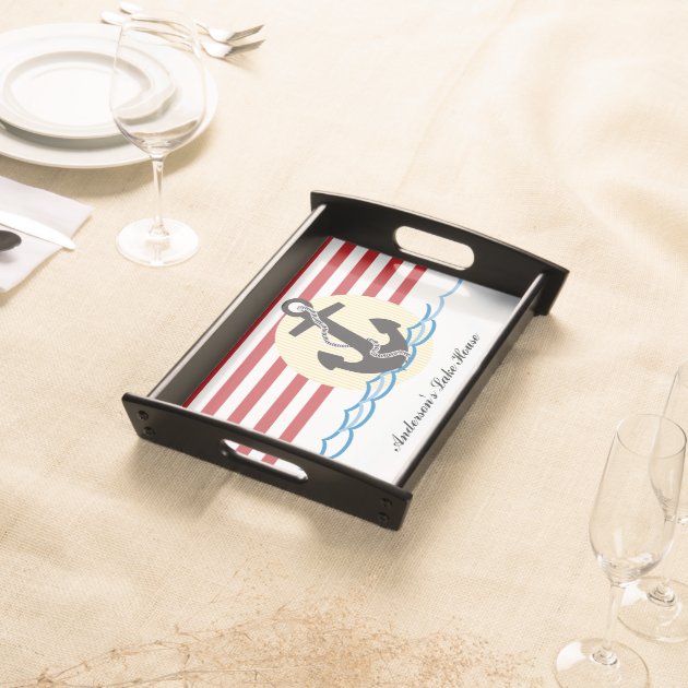 Anchor, Sun and Water Personalized Service Trays