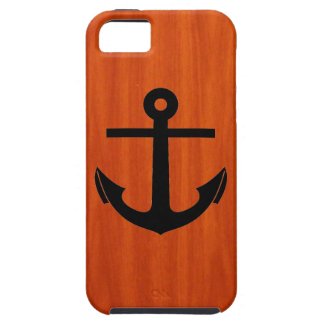 Anchor, Wood Grain iPhone 5 Case