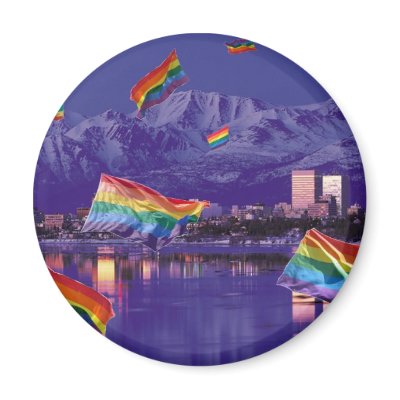 Anchorage, AK Flying Pride Magnet by markthaler